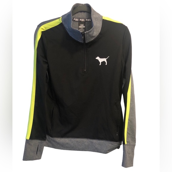 PINK Victoria's Secret Tops - PINK VICTORIA’S SECRET ULTIMATE Grey Green Quarter Zip Pullover Jacket. Size: M